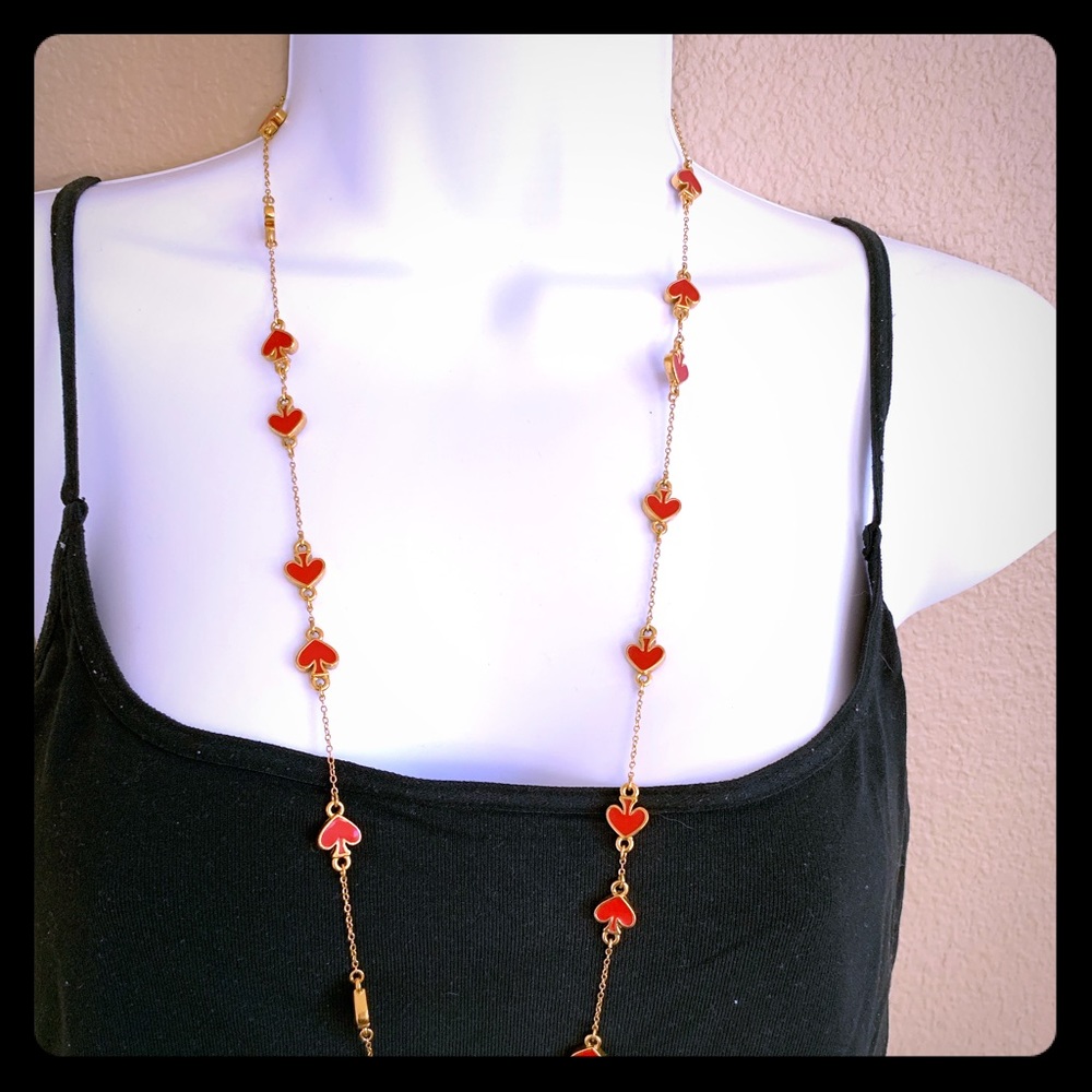 kate spade red spades layering necklace
